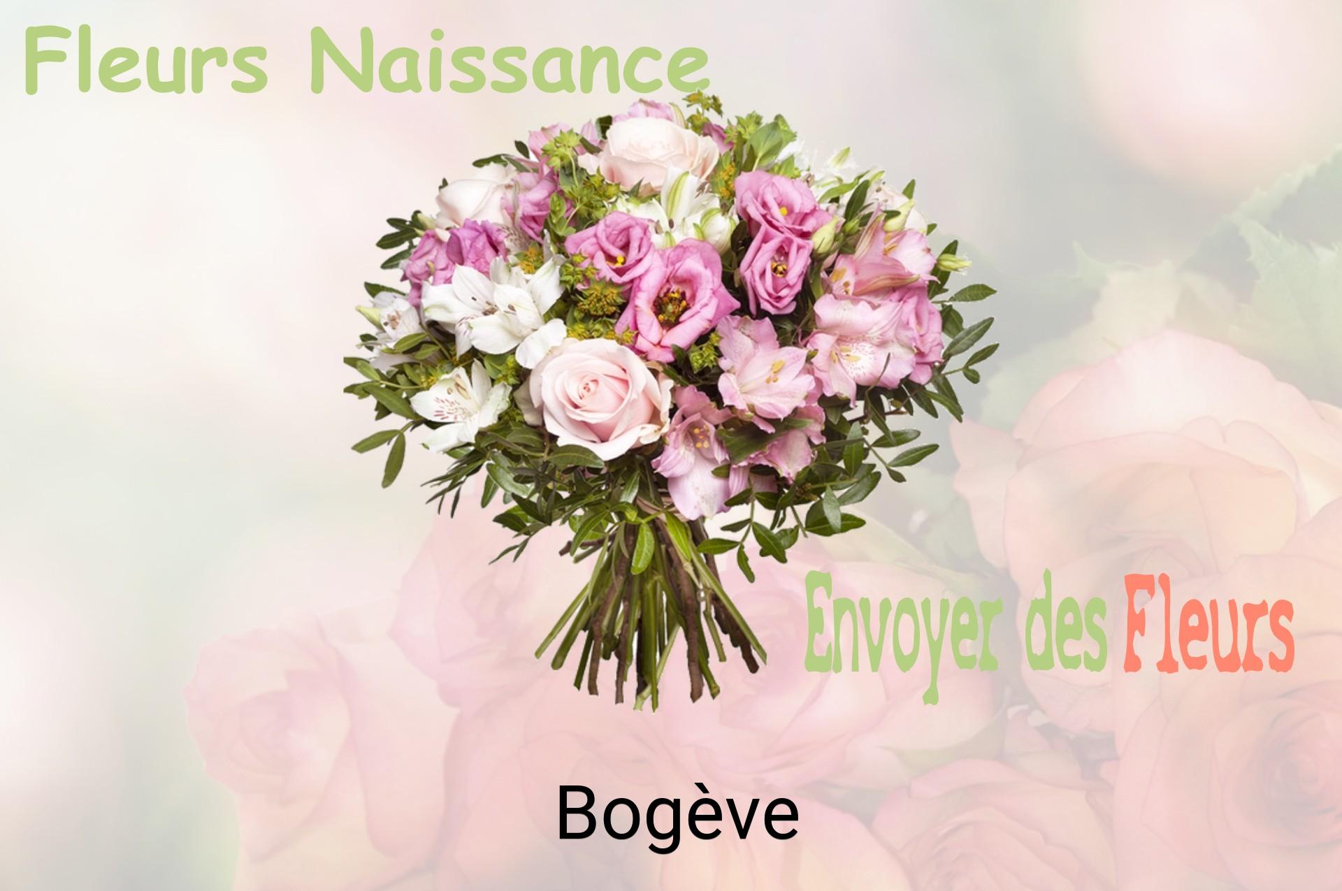 Bouquet de fleurs de naissance livré à Bogève