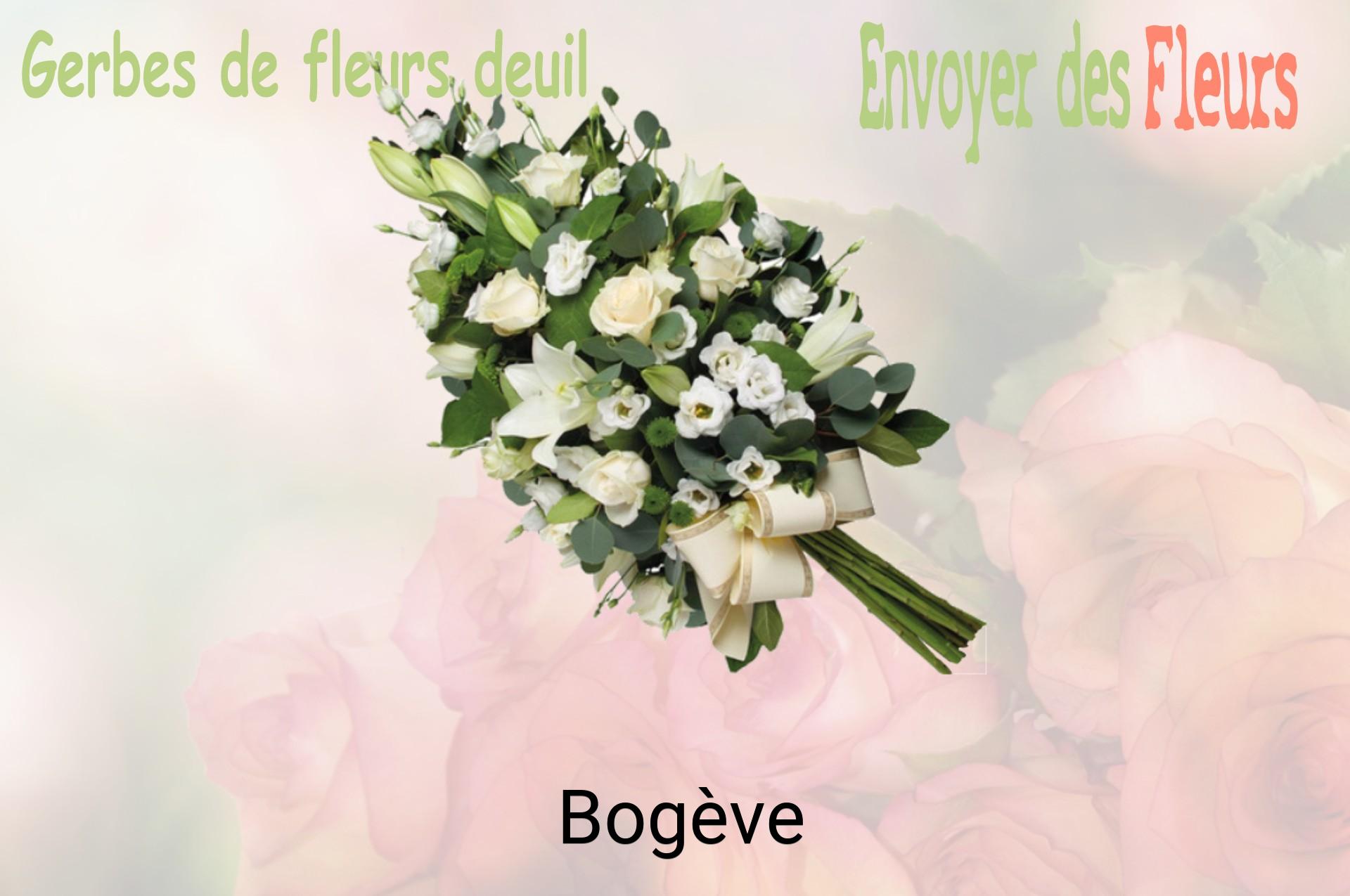 Gerbe de fleurs de deuil livrée à Bogève